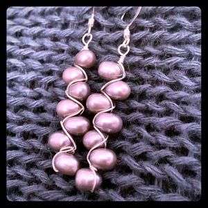 Topdrilled Freshwater Earrings Grey/Taupe